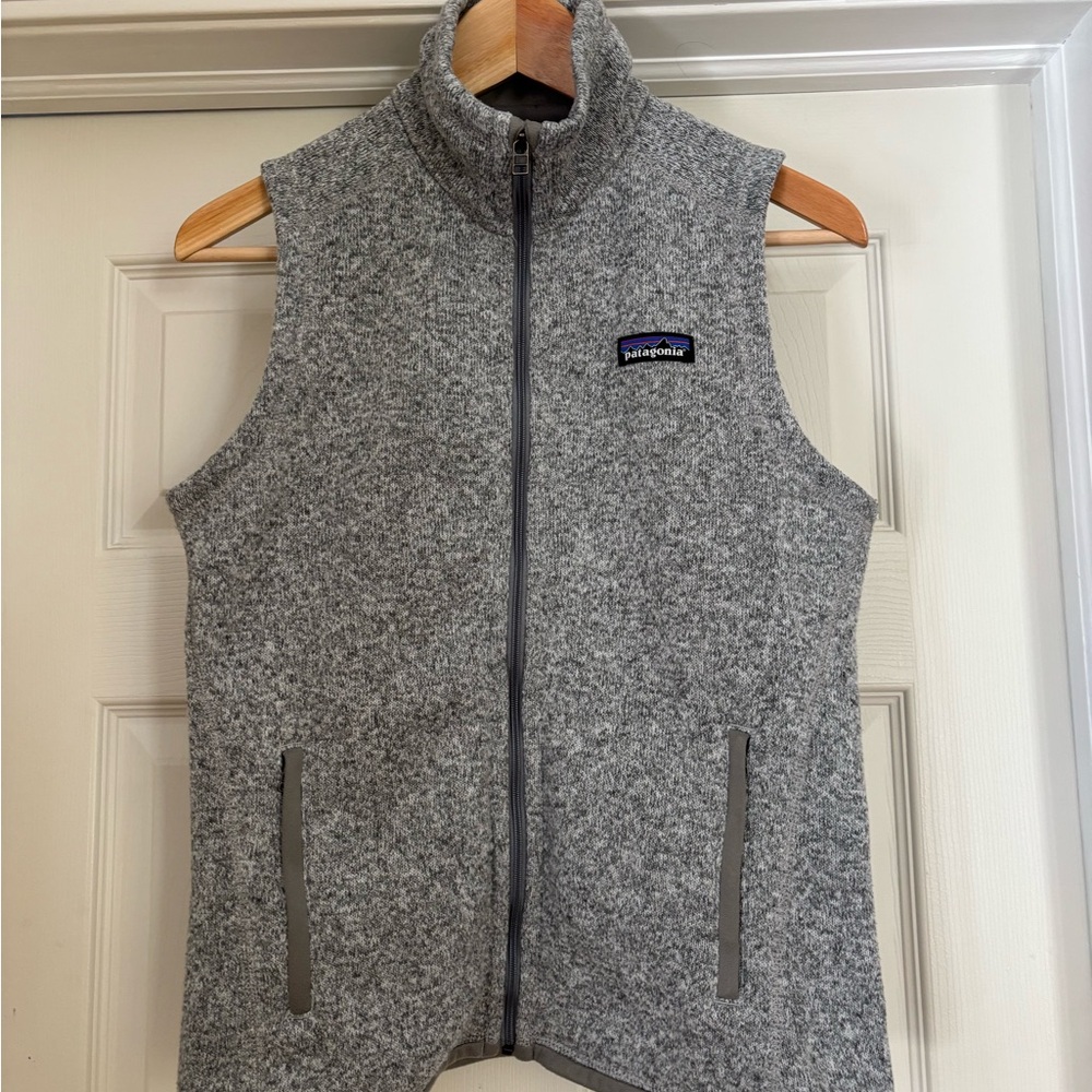Patagonia Women’s Better Sweater Fleece Vest in a gray (or heathered) color.